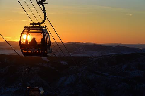 the Steamboat Gondola at sunset