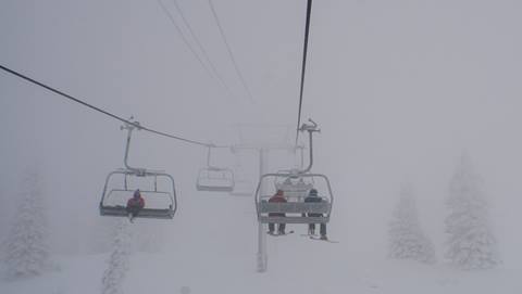 A stormychair lift at Steamboat Resort.