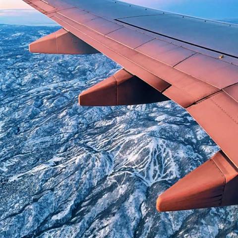 commercial airplane over Steamboat