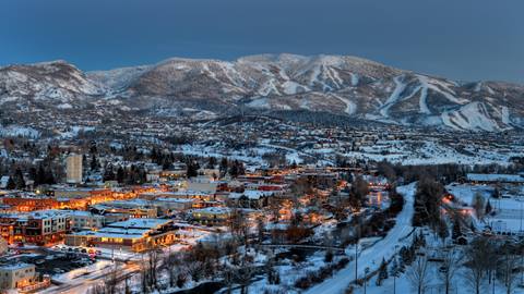 scenic mountain and downtown