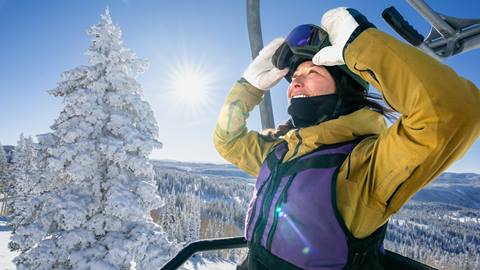 Skier on a chairlift