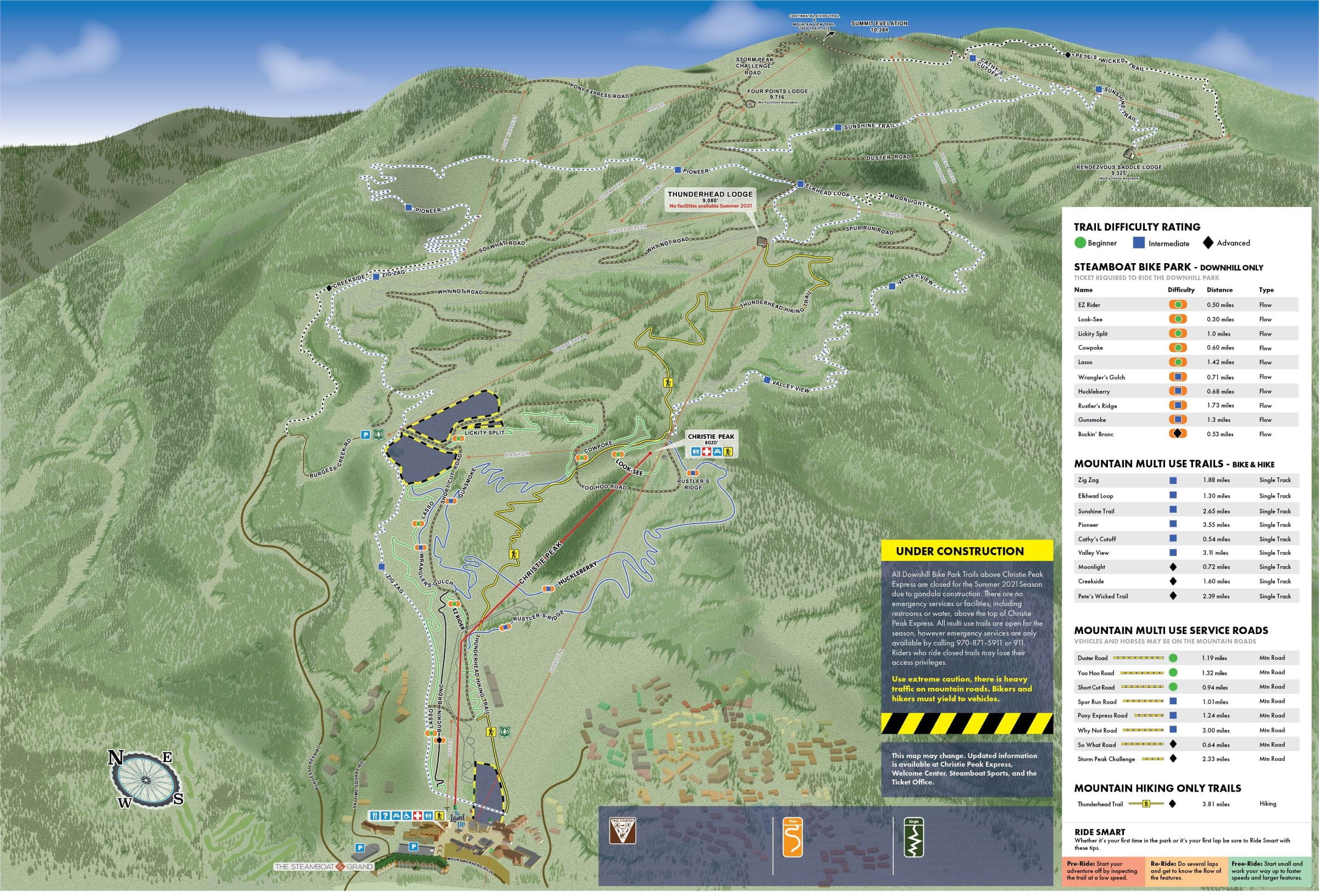 Christie Mountain Trail Map Trails And Maps At Steamboat Ski Resort